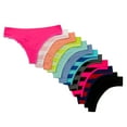 thumbnail image 2 of Alyce Ives Intimates Womens Seamless No Show Bikini,Striped 3, L, 12 Pack, 2 of 6