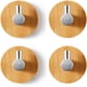 thumbnail image 1 of Gancho de Pared de Bambú ZHAOCHENG Ganchos de Acero Inoxidable Autoadhesivos Plata, 1 of 4