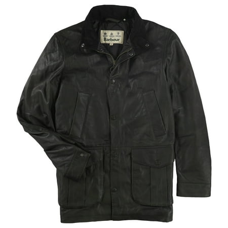 Barbour Mens Thomas Leather Jacket, Green, Small | Walmart Canada