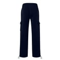 thumbnail image 4 of QATAINLAV Big and Tall Men's Cargo Pants with Multi Pockets Casual Drawstring Elastic Waist Joggers Sweatpants Solid Color Straight Leg Hiking Pants Ofertas en Walmart Navy XXXXL, 4 of 5