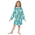 thumbnail image 6 of FORMRS Niños Bathrobe Unisex Hooded Robe Soft Plush Pajamas Sleepwear, Size 4-6T, Small Daisy, 6 of 7