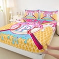 thumbnail image 4 of Erosebridal Boys P Personalized Initial Sport Baseball Full Size Sheets 4-Piece,Ice Cream Drip Dessert Bed Sheets For Kids Teens, 4 of 5