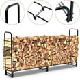 thumbnail image 4 of Yesurprise 8.5 Ft Heavy Duty Firewood Rack with Waterproof Cover, Suitable for 1/2 Cord Firewood Storage Indoors or Outdoors, 4 of 8