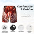 thumbnail image 3 of Yiaed Red Leaf Flame Fox Print Mens Swim Trunks Bathing Suit Compression Liner Beach Swim Shorts Swimwear Quick Dry Zipper Pocket No-Chafing Board Short-Small, 3 of 6