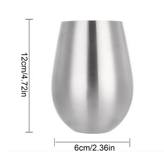 Kitchen Cups Clearance! Glass Stemless Tumbler Cup 18Oz Metal Cup Stainless Cup Egg Shape Cup Drinkware for Daily Events Camping Picnic