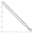thumbnail image 2 of Primal Silver Sterling Silver 8.0mm Concave Beveled Curb Chain Bracelet, 2 of 4
