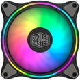 thumbnail image 1 of CoolerMaster MasterFan MF120 Halo 3 en 1 Anillo doble direccionable Iluminación RGB 120 mm 3 paquetes de LED de control independiente Presión estática PWM Adecuado para cajas de computadora y radiador, 1 of 1
