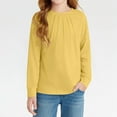 thumbnail image 2 of Atogsazn Children's Girls Knit Pullover Sweater Kids Casual Long Sleeve Shirt Fashion Lightweight Tops Clothes 04-Yellow 11-12 Years, 2 of 9