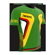 Zimbabwe Full Zipper Bike Short Sleeve Cycling Jersey  for Men - Size XS