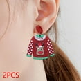 thumbnail image 6 of Segolike Christmas Sweater Earrings, Drop Earrings for Women, Acrylic Earrings Earstuds Jewelry for Club, Daily Wear, Graduation, Xmas Elk Red Sweater, 6 of 8