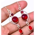 thumbnail image 4 of Garnet Handmade 925 Sterling Silver Jewelry Earring 2.42" T44, Handmade Jewelry, Dangle Earring, 4 of 4