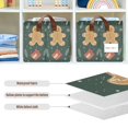 thumbnail image 4 of Yayeee Foldable Storage Basket for Shelves with Handles Set of 2 Waterproof Cloth Bins, Brown Christmas Gingerbread, 4 of 7