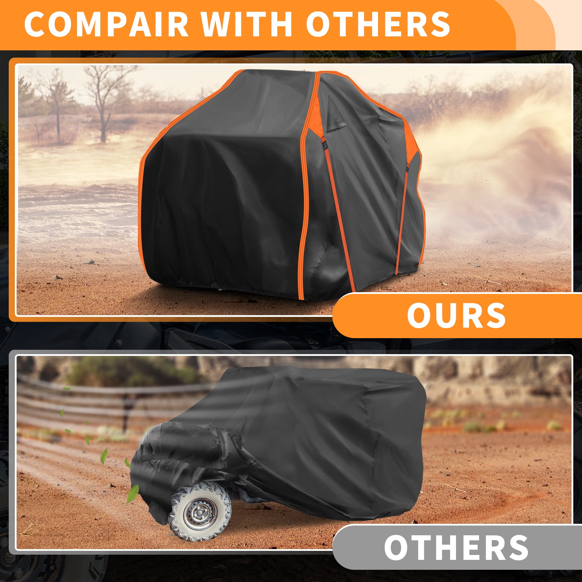 Unique Bargains ATV Cover for Can-am Outlander 500 Waterproof Protection Black Orange