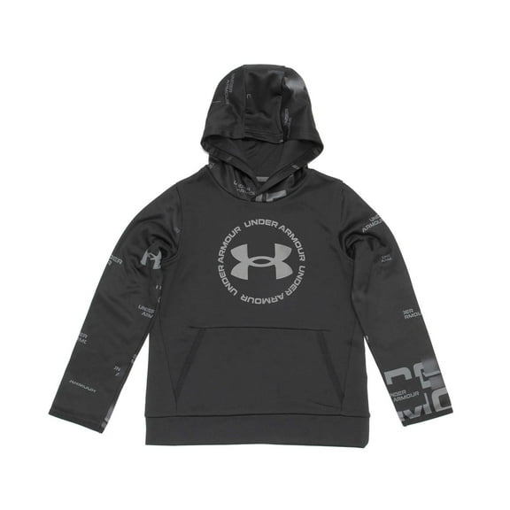 Under Armour Boys Armour Fleece Branded Hoodie, Black,S - US