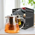thumbnail image 6 of Baalaka Borosilicate Glass Teapot - 18.6OZ Stovetop with 18/8 Steel Inf, Blooming/Loose Tea Maker for Camping & Travel, 6 of 7