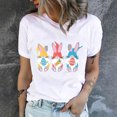 thumbnail image 2 of Ichuanyi Womens Swimsuits Clearance Women Crewneck T Shirts Easter Rabbit Print Tees Short Sleeve T Shirt Blouse Tops Ichuanyi Ichuanyi, 2 of 9