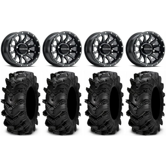Raceline Trophy 14" Black Wheels 27" Cryptid Tires Polaris RZR XP 1000 / PRO XP / Ranger XP 900/1000