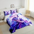 thumbnail image 2 of Castle Fairy Anime Girl 2pcs Bedding Comforter Set,Cherry Blossom Twin Comforter Sets,Pink Blue Breathable Bedding Set,Breathable Samurai Home Decor,Reversible, 2 of 8