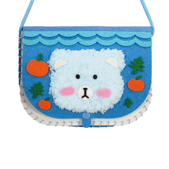 QIPOPIQ Creative Wool Craft Kit, DIY Cartoon Animal Stitching Kit, Handmade Cotton Painting Bag and Cartoon Animal Sewing Kit, Beginner Crochet & Knitting Kit
