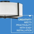 thumbnail image 6 of 19.5 Inch 51W 3 Led Medium Semi-Flush Mount-Black Finish-Off-White Shade Color Hinkley Lighting 41708Bk, 6 of 14