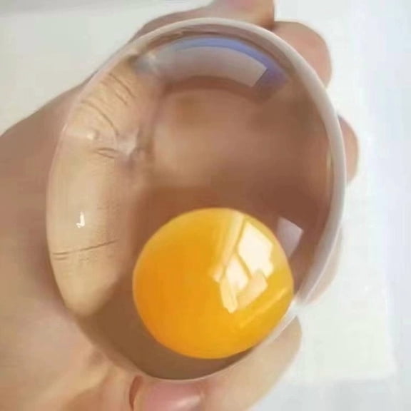 DefiDgd Soft Clear Egg Yolk Squeezing Prop,Stress Relief Tool for Men and Women,Funny Anxiety Relief Fake Food Prop,Gift for Birthday Party Favors(A)