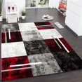 thumbnail image 3 of Paco Home Modern Designer Area Rug Contemporary Checkered Contour Cut Grey-Red Area Rug, 2' x 3'7" - 2'8" x 8'2", 3 of 5