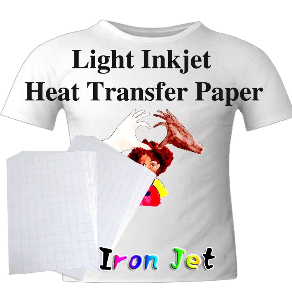 5PCS A4 Sheets Inkjet Printable Heat Transfer Paper Iron On Press Dark T-shirt 