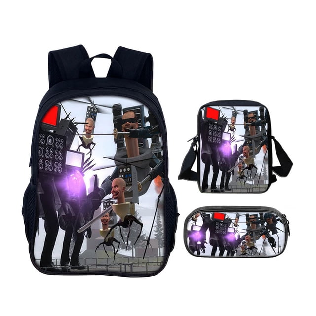 Toilet man three-piece skibidi toilet game peripheral backpack