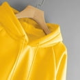 thumbnail image 5 of IROINNID Women's Long Sleeve Hoodie Mid-Length Solid Color Leisure Winter Button Pocket Sweatshirt, Yellow, 5 of 6