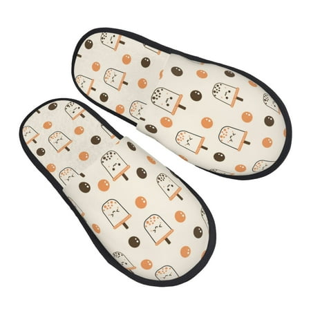 

House Slippers for Women Men - milk tea No.806 Soft House Shoes Fuzzy Slippers Lightweight Slip-On Cozy House Slippers for Woman Indoor Outdoor