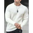 thumbnail image 2 of Faithtur Chandail pour Hommes, Manches Longues Col Rond Chandail d'Hiver Uni Tricoté pour Usage Quotidien Décontracté, 2 of 4