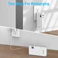thumbnail image 4 of Cargador portátil con enchufe de CA integrado, USB C, 18 W, carga rápida, 10&nbsp;000 mAh, dos puertos USB, batería externa de respaldo, compatible con smartphones (blanco)., 4 of 8