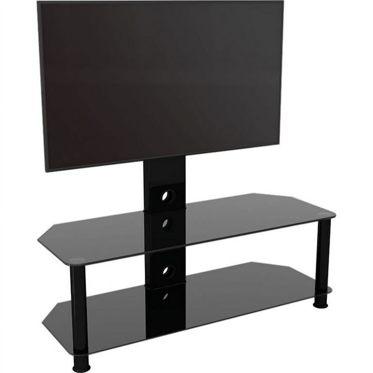 AVF Group Classic Corner Glass Pedestal TV Stand up to 65 Screen Size Black