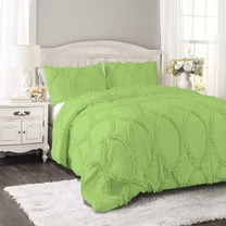 DNG Creations 3 Piece Ruffle Ribbon Design Comforter ( Twin/Twin XL Size ) Ultra Soft All-Season 550 GSM 800 Threads Count,100% Egyptian Cotton - Solid Sage Colour