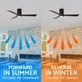 thumbnail image 3 of Matthews Fan Company IR3HLK-BK-WA-60 Irene 60" Matte Black Hugger Ceiling Fan with 3 Walnut Blades, Integrated LED Light Kit, Remote Control, Indoor/Outdoor Damp Rated, 3 of 6