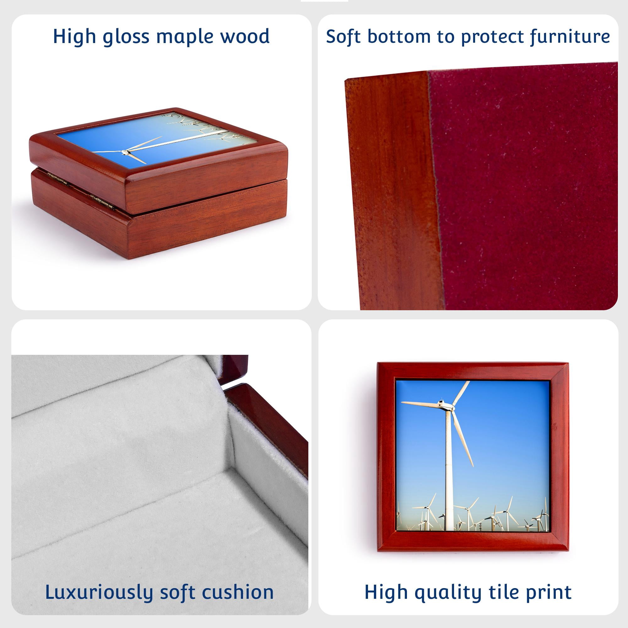 3dRose, Palm Springs, energy wind turbines, California - US05 IST0014 - Inti St. Clair, Jewelry Box 5.5x5.5 inch with 4 inch tile