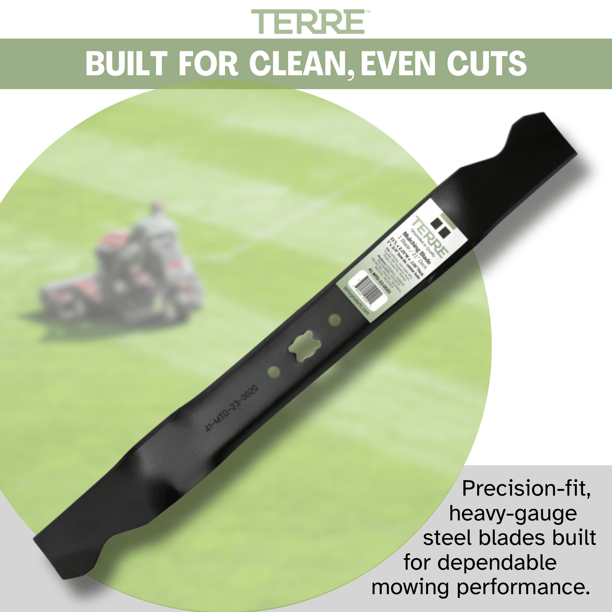 Terre Mulching Lawn Mower Blade, 21 in for MTD, Cub Cadet, TroyBilt