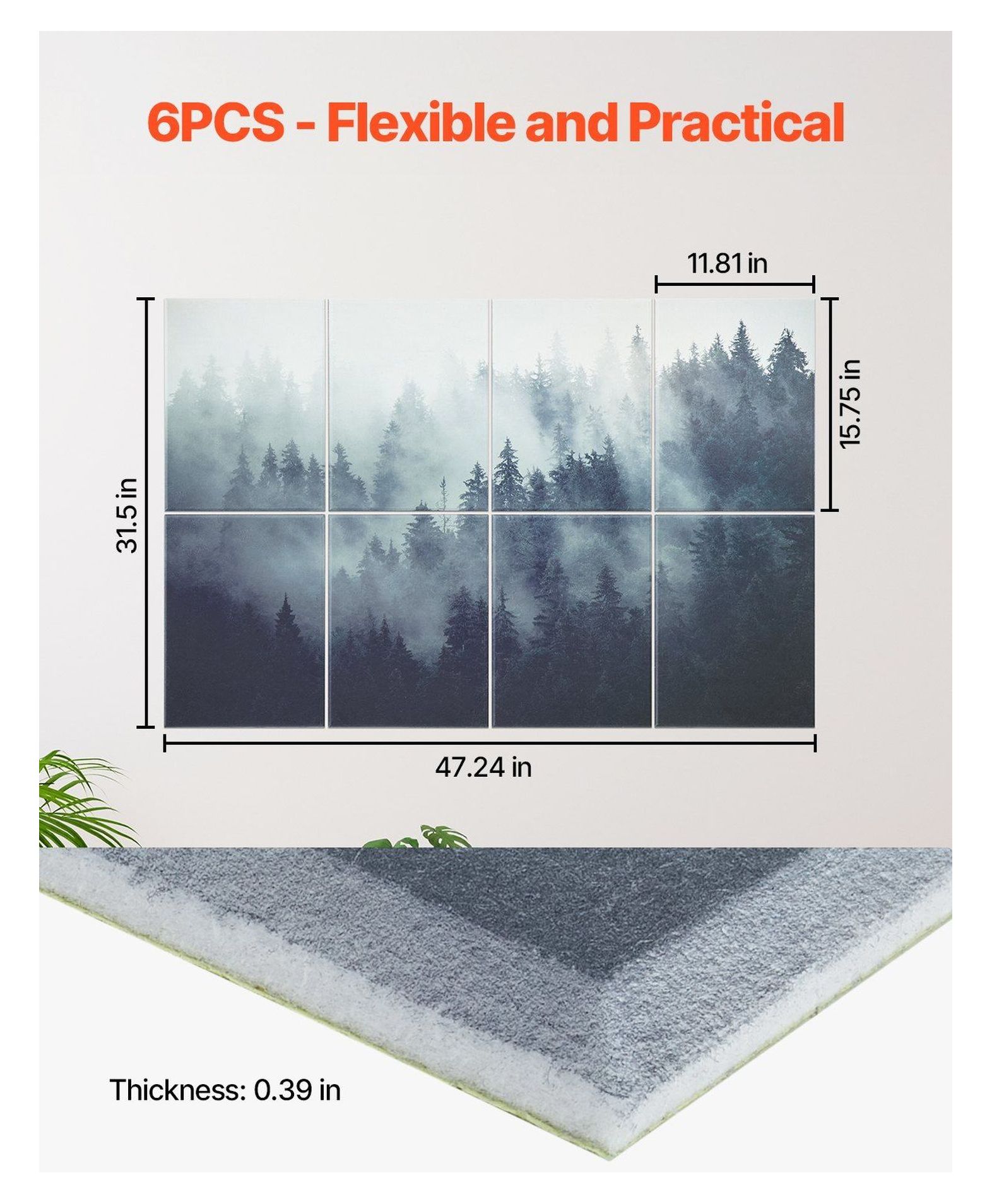 Acoustic Panels 8 Pack 15.8x11.8 inch Self Adhesive Soundproofing Wall Panels for Home Studio Office - Forest Green
