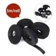 thumbnail image 1 of Black Cable Ties Reusable Loop Bundle Self Adhesive Nylon Strap Organizer Clip Wire Holder Management Fastening Tape DIY width 15mm 8 rolls, 1 of 5