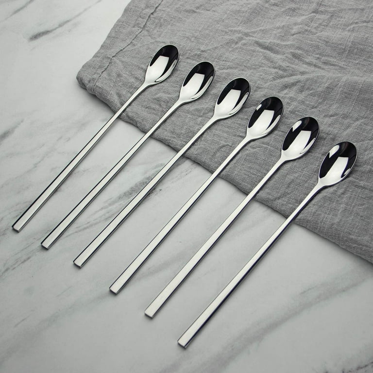 Long Handle Spoon Coffee Stirrers 9 inch Ice Tea Spoon AOOSY Premium 18 10 Stainless Steel Iced Teaspoon for Mothers Milks Tea Mixing Cocktail Stirring Coffee Milkshake Cold Drink S Walmart