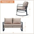 thumbnail image 5 of Ainfox Outdoor Rocking Loveseat High-back Rattan Wicker Patio Rocking 2-Seater Chair, Beige, 5 of 7