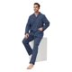 thumbnail image 3 of Apparonia Conjunto de Pijamas para Hombre de Algodón con Cuello con Muesca Pijamas para Hombre de Manga Larga Ropa de Dormir para Hombre con Bolsillos y Frente Fly Rayas Azules Delgadas XXL, 3 of 7