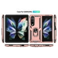thumbnail image 5 of Jiahe Cover For Samsung Galaxy Z Fold4,Magnetic Armor Shockproof Metal Rotating Ring Stand Hard PC Case Cover,Rosegold, 5 of 7