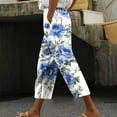 thumbnail image 2 of QATAINLAV Womens Capris with Pockets 2025 Trendy Floral Print Capri Pants Summer Straight Leg Cropped Trousers Casual Drawstring Beach Pants Purses for Women Clearance Multicolor XXL, 2 of 6
