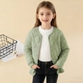 thumbnail image 2 of Miluxas Boys Girls Fleece Lined Jacket Collarless Short Cotton Padded Coat Kids Winter Warm Inner Liner Slim Outwear Green 4-5 Years, 2 of 6