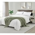 thumbnail image 3 of CREVENT Farmhouse Boho Knitted Throw Blanket for Couch Sofa Chair Bed Home Decoration, Soft Warm Cozy Light Weight for Spring Summer Fall (50''X60'' Sage Green), 3 of 5