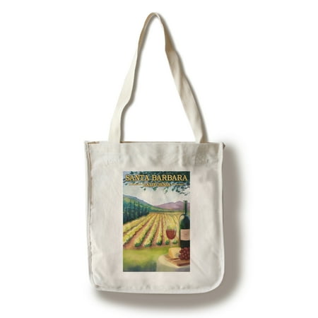 Santa Barbara, California - Wine Country - Lantern Press Poster (100% Cotton Tote Bag -