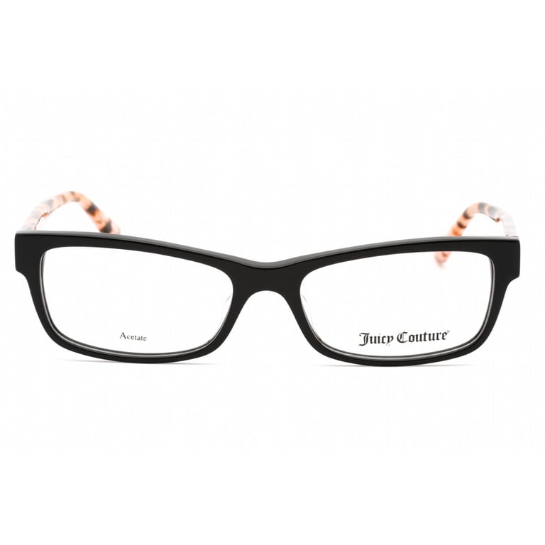 Juicy Couture Rectangle Women Black Acetate Frame Juicy Couture Plastic Rectangular Eyeglasses 53 07C5 Black  main image 4