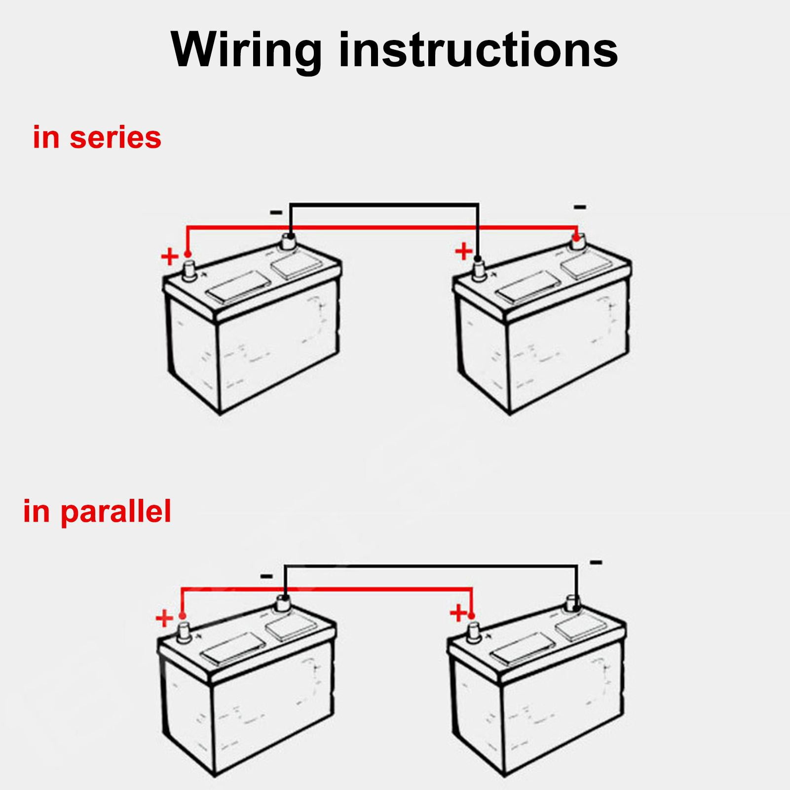 Marine Battery Cables, Battery Wire Cable, Inverter Cables with Terminals 2 AWG Gauge, Black Red Battery Connector, Power Inverter Cables for Auto Motorcycle Boats Marine Car