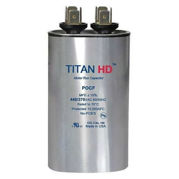 Titan Hd Motor Run Capacitor,4 MFD,2 1/16" H POCF4A